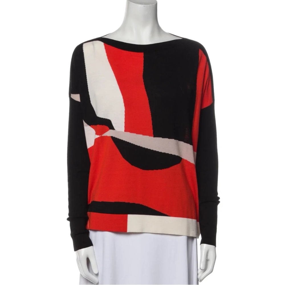 Salvatore Ferragamo Color Block Pattern Scoop Nec… - image 1